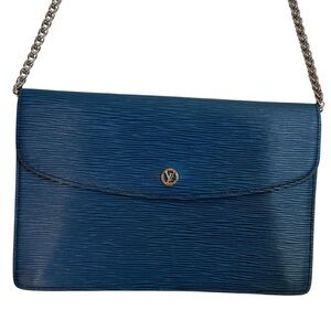 Louis Vuitton Authentic Blue Epi Leather Clutch
